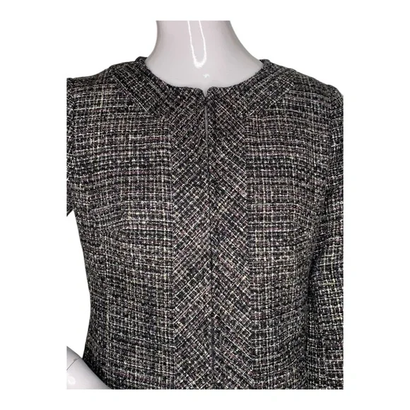 Banana Republic Tweed Blazer Jacket 3/4 Sleeves Full Lining Size 2 - Picture 4 of 14